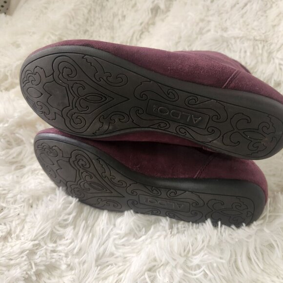 Aldo Womens Purple Suede Ankle Slouch Boots Size 38 EU - Picture 6 of 6